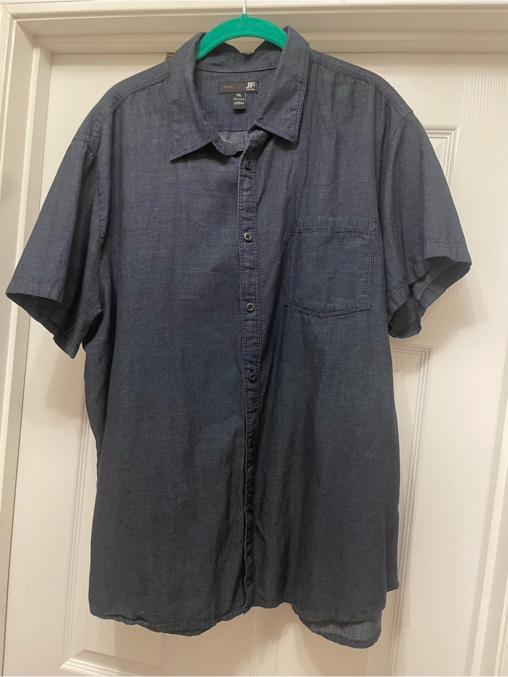 jf j.ferrar Men's Short-Sleeve Lightweight Button-Up Shirt - Charcoal casual